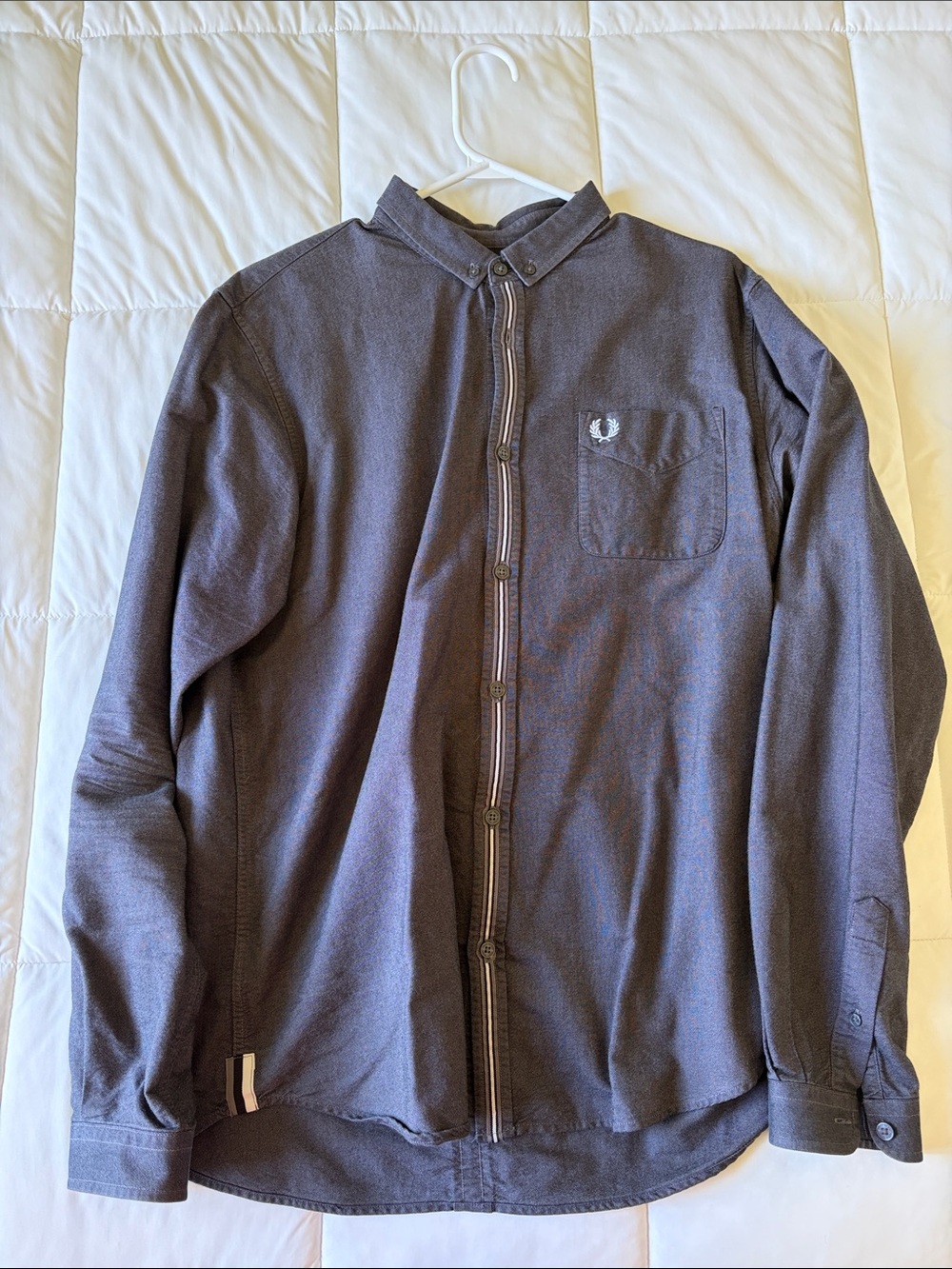 Fred Perry Men’s Charcoal Button-Front Shirt Jacket